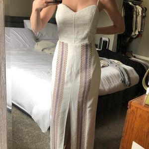 Nude colored maxi dress
